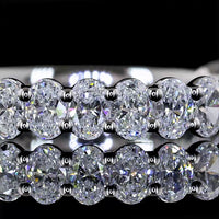 14K White Gold 3/4 Eternity Band with North-South Oval Cut Lab Diamonds - 1.07 Carat Total Weight, E-F Color VS Clarity - Covaloro Fine Jewelry