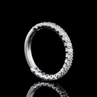 14K White Gold 3/4 Eternity Band with North-South Oval Cut Lab Diamonds - 1.07 Carat Total Weight, E-F Color VS Clarity - Covaloro Fine Jewelry