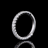 14K White Gold 3/4 Eternity Band with North-South Oval Cut Lab Diamonds - 1.07 Carat Total Weight, E-F Color VS Clarity - Covaloro Fine Jewelry