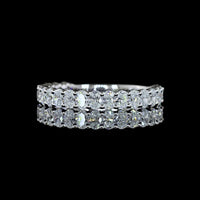14K White Gold 3/4 Eternity Band with North-South Oval Cut Lab Diamonds - 1.12 Carats Total Diamond Weight (E-F, VS1) - Covaloro Fine Jewelry