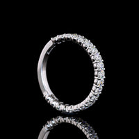 14K White Gold 3/4 Eternity Band with North-South Oval Cut Lab Diamonds - 1.12 Carats Total Diamond Weight (E-F, VS1) - Covaloro Fine Jewelry