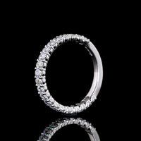 14K White Gold 3/4 Eternity Band with North-South Oval Cut Lab Diamonds - 1.12 Carats Total Diamond Weight (E-F, VS1) - Covaloro Fine Jewelry