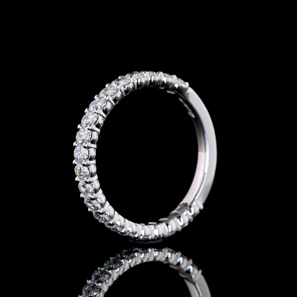 14K White Gold 3/4 Eternity Band with North-South Oval Cut Lab Diamonds - 1.12 Carats Total Diamond Weight (E-F, VS1) - Covaloro Fine Jewelry
