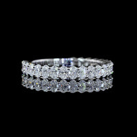 14K White Gold 3/4 Eternity Band with North-South Oval Cut Lab Diamonds - 1.17 Carat Total Weight, E-F Color, VS Clarity - Covaloro Fine Jewelry