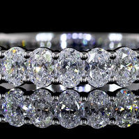 14K White Gold 3/4 Eternity Band with North-South Oval Cut Lab Diamonds - 1.17 Carat Total Weight, E-F Color, VS Clarity - Covaloro Fine Jewelry