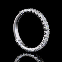 14K White Gold 3/4 Eternity Band with North-South Oval Cut Lab Diamonds - 1.17 Carat Total Weight, E-F Color, VS Clarity - Covaloro Fine Jewelry