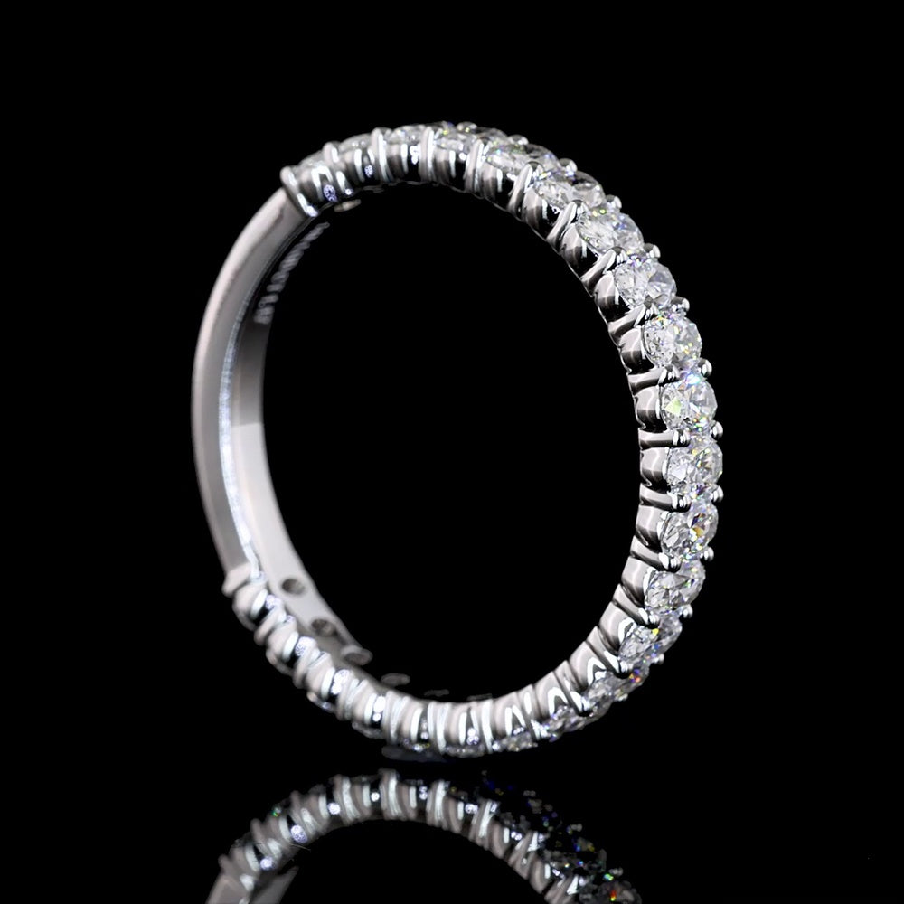 14K White Gold 3/4 Eternity Band with North-South Oval Cut Lab Diamonds - 1.17 Carat Total Weight, E-F Color, VS Clarity - Covaloro Fine Jewelry