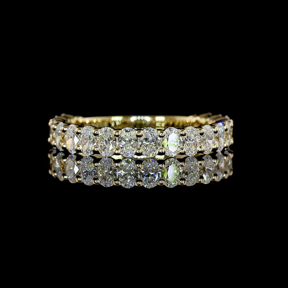 14K White Gold 3/4 Eternity Band with North-South Oval Lab Diamonds - 1.25 Carats Total Diamond Weight - Covaloro Fine Jewelry