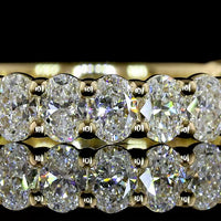 14K White Gold 3/4 Eternity Band with North-South Oval Lab Diamonds - 1.25 Carats Total Diamond Weight - Covaloro Fine Jewelry