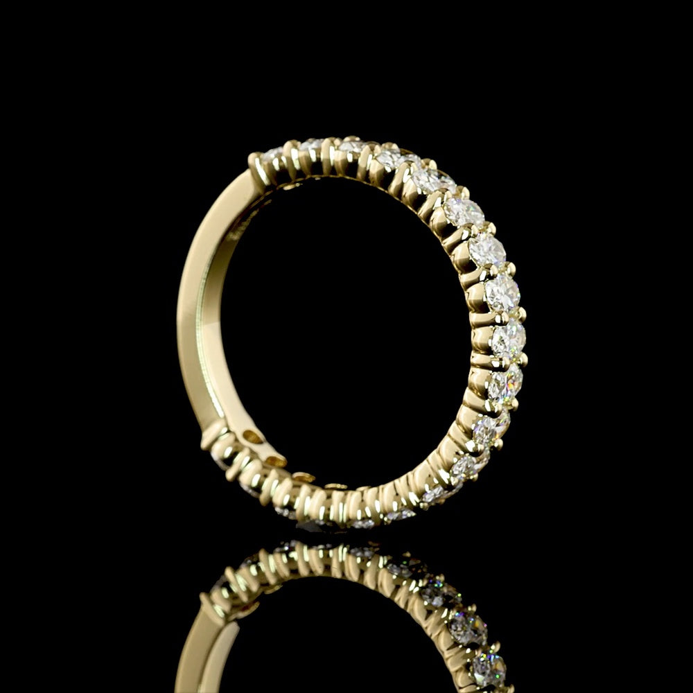 14K White Gold 3/4 Eternity Band with North-South Oval Lab Diamonds - 1.25 Carats Total Diamond Weight - Covaloro Fine Jewelry