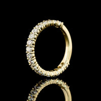 14K White Gold 3/4 Eternity Band with North-South Oval Lab Diamonds - 1.25 Carats Total Diamond Weight - Covaloro Fine Jewelry