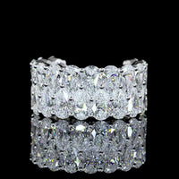 14K White Gold 3/4 Eternity Band with North-South Pear Shape Lab Diamonds - 7.87 Carats Total Diamond Weight - Covaloro Fine Jewelry