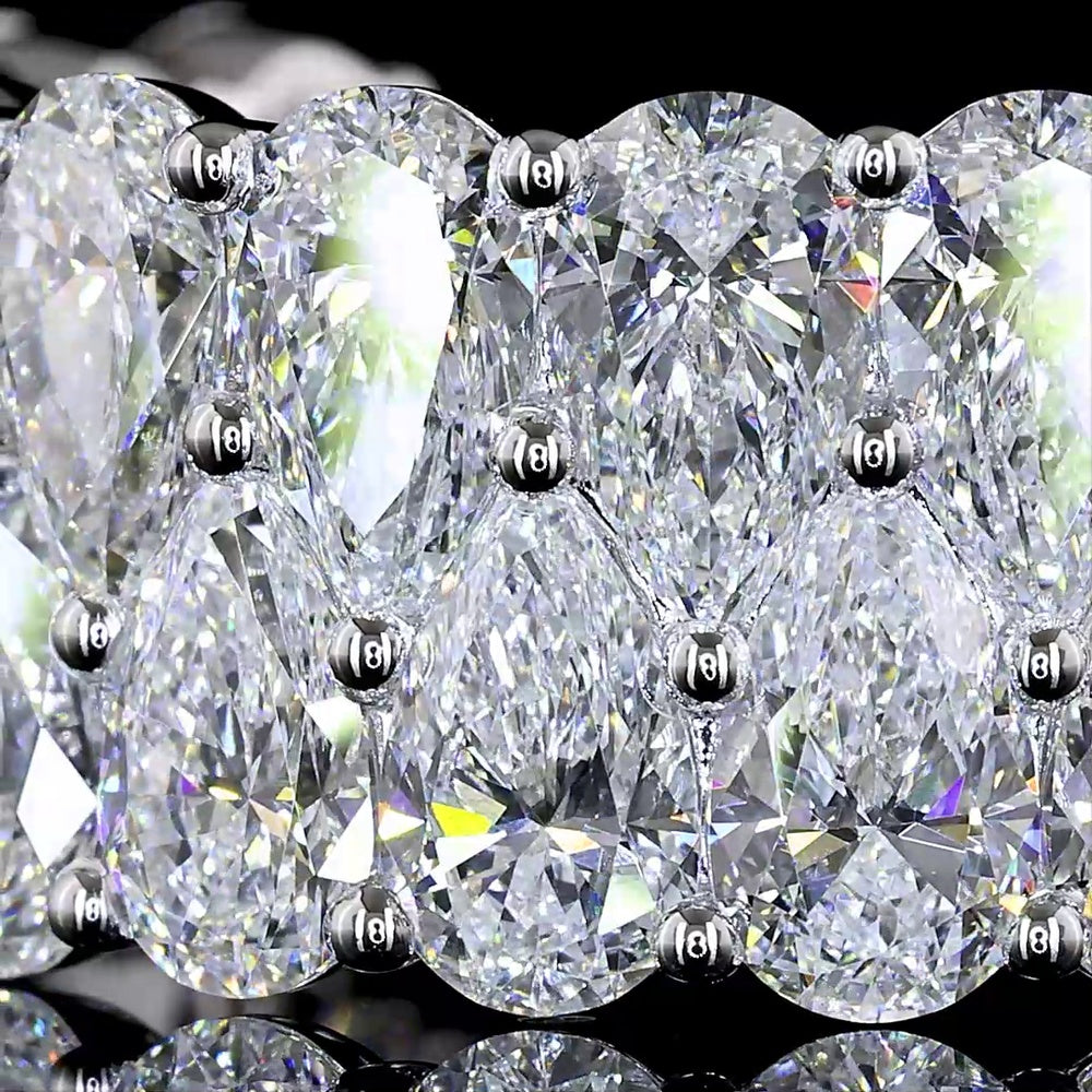 14K White Gold 3/4 Eternity Band with North-South Pear Shape Lab Diamonds - 7.87 Carats Total Diamond Weight - Covaloro Fine Jewelry