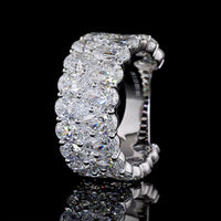 14K White Gold 3/4 Eternity Band with North-South Pear Shape Lab Diamonds - 7.87 Carats Total Diamond Weight - Covaloro Fine Jewelry