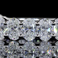 14K White Gold 3/4 Eternity Band with North-South Prong Set Oval Cut Lab Diamonds - 2.21 Carats Total Diamond Weight - Covaloro Fine Jewelry