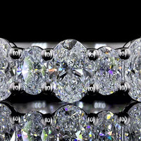 14K White Gold 3/4 Eternity Band with North-South Prong Set Oval Cut Lab Diamonds - 2.6 Carat Total Weight, E-F Color, VS Clarity - Covaloro Fine Jewelry