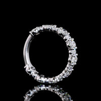 14K White Gold 3/4 Eternity Band with North-South Prong Set Oval Cut Lab Diamonds - 2.6 Carat Total Weight, E-F Color, VS Clarity - Covaloro Fine Jewelry