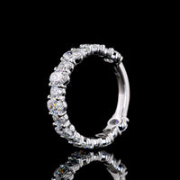 14K White Gold 3/4 Eternity Band with North-South Prong Set Oval Cut Lab Diamonds - 2.6 Carat Total Weight, E-F Color, VS Clarity - Covaloro Fine Jewelry