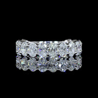 14K White Gold 3/4 Eternity Band with North-South Prong Set Oval Cut Lab Diamonds - 2.93 Carat Total Diamond Weight - Covaloro Fine Jewelry