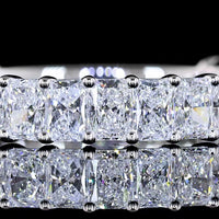 14K White Gold 3/4 Eternity Band with North-South Prong Set Radiant Cut Lab Diamonds - 1.97 Carat Total Weight - Covaloro Fine Jewelry