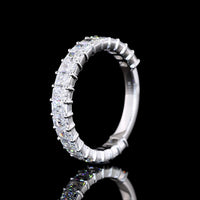 14K White Gold 3/4 Eternity Band with North-South Prong Set Radiant Cut Lab Diamonds - 1.97 Carat Total Weight - Covaloro Fine Jewelry