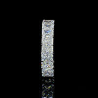14K White Gold 3/4 Eternity Band with North-South Prong Set Radiant Cut Lab Diamonds - 3.21 Carats Total Diamond Weight - Covaloro Fine Jewelry