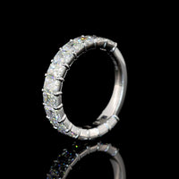 14K White Gold 3/4 Eternity Band with North-South Prong Set Radiant Cut Lab Diamonds - 3.21 Carats Total Diamond Weight - Covaloro Fine Jewelry