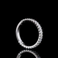 14K White Gold 3/4 Eternity Band with North-South Prong Set Radiant Cut Natural Diamonds - 1.00 Carat Total Diamond Weight - Covaloro Fine Jewelry