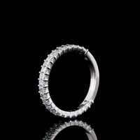 14K White Gold 3/4 Eternity Band with North-South Prong Set Radiant Cut Natural Diamonds - 1.00 Carat Total Diamond Weight - Covaloro Fine Jewelry