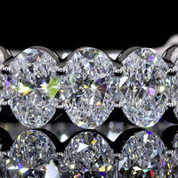 14K White Gold 3/4 Eternity Band with North-South U-Prong Set Oval Cut Lab Diamonds - 2.98 Carat Total Weight - Covaloro Fine Jewelry