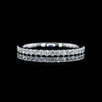 14K White Gold 3/4 Eternity Band with Pavé-Set Round Lab Diamonds - 0.31 Total Carat Weight - Covaloro Fine Jewelry