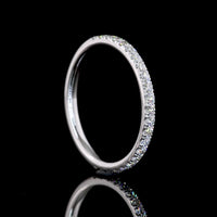 14K White Gold 3/4 Eternity Band with Pavé-Set Round Lab Diamonds - 0.31 Total Carat Weight - Covaloro Fine Jewelry