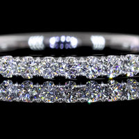14K White Gold 3/4 Eternity Band with Pave Set Round Lab Diamonds - 0.34 Total Carat Weight - Covaloro Fine Jewelry