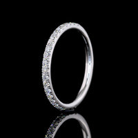 14K White Gold 3/4 Eternity Band with Pave Set Round Lab Diamonds - 0.34 Total Carat Weight - Covaloro Fine Jewelry