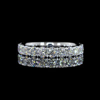 14K White Gold 3/4 Eternity Band with Pavé Set Round Lab Diamonds - 1.51 Carat Total Weight, E-F Color VS Clarity - Covaloro Fine Jewelry
