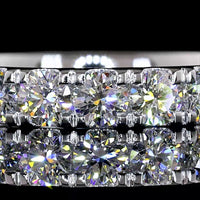 14K White Gold 3/4 Eternity Band with Pavé Set Round Lab Diamonds - 1.51 Carat Total Weight, E-F Color VS Clarity - Covaloro Fine Jewelry