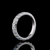 14K White Gold 3/4 Eternity Band with Pavé Set Round Lab Diamonds - 1.51 Carat Total Weight, E-F Color VS Clarity - Covaloro Fine Jewelry