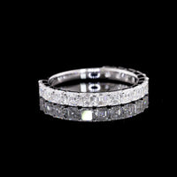 14K White Gold 3/4 Eternity Band with Prong Set Asscher Cut Lab Diamonds - 1.57 Total Carat Weight - Covaloro Fine Jewelry