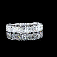 14K White Gold 3/4 Eternity Band with Prong Set Cushion Brilliant Lab Diamonds - 2.77 Carat Total Weight, E-F Color, VS1 Clarity - Covaloro Fine Jewelry