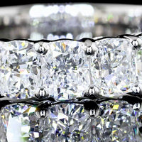 14K White Gold 3/4 Eternity Band with Prong Set Cushion Brilliant Lab Diamonds - 2.77 Carat Total Weight, E-F Color, VS1 Clarity - Covaloro Fine Jewelry
