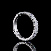 14K White Gold 3/4 Eternity Band with Prong Set Emerald Cut Lab Diamonds - 19 Stones, 2.65 Total Carat Weight, E-F Color VS Clarity - Covaloro Fine Jewelry