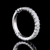 14K White Gold 3/4 Eternity Band with Prong Set Emerald Cut Lab Diamonds - 3.64 Carats Total Diamond Weight - Covaloro Fine Jewelry