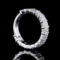 14K White Gold 3/4 Eternity Band with Prong Set Emerald Cut Lab Diamonds - 4.68 Carat Total Weight (E-F Color, VS1 Clarity) - Covaloro Fine Jewelry