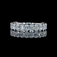 14K White Gold 3/4 Eternity Band with Prong Set Oval Cut Lab Diamonds - 1.62 Carats Total Diamond Weight - Covaloro Fine Jewelry