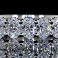 14K White Gold 3/4 Eternity Band with Prong Set Oval Cut Lab Diamonds - 1.62 Carats Total Diamond Weight - Covaloro Fine Jewelry
