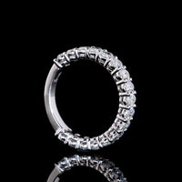 14K White Gold 3/4 Eternity Band with Prong Set Oval Cut Lab Diamonds - 1.62 Carats Total Diamond Weight - Covaloro Fine Jewelry
