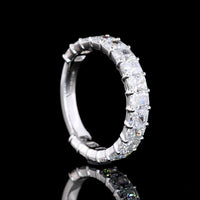 14K White Gold 3/4 Eternity Band with Prong Set Radiant Cut Lab Diamonds - 4.08 Carats Total Diamond Weight - Covaloro Fine Jewelry