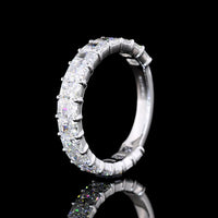 14K White Gold 3/4 Eternity Band with Prong Set Radiant Cut Lab Diamonds - 4.08 Carats Total Diamond Weight - Covaloro Fine Jewelry