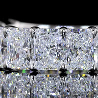 14K White Gold 3/4 Eternity Band with Prong Set Radiant Cut Lab Diamonds - 4.59 Carat Total Weight, F Color VS Clarity - Covaloro Fine Jewelry