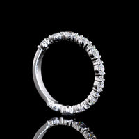 14K White Gold 3/4 Eternity Band with Prong Set Round Brilliant Cut Lab Diamonds - 0.89 Carat Total Diamond Weight - Covaloro Fine Jewelry